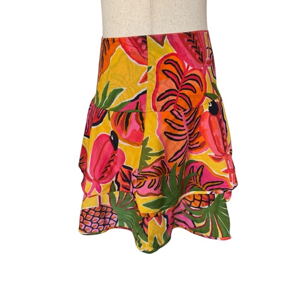FARM RIO Fruit Dream Vibrant Floral Cotton Mini Skirt size Small - Picture 4 of 10